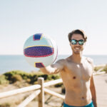 Occhiali da beach volley sabbia, sole e sudore